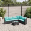 vidaXL Patio Sofa Set Set of 6 Black, Water blue