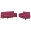 vidaXL Sofa Set Wine Red Velvet (100% polyester), metal, textilene, plywood