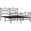 vidaXL Bed Frame Black Powder-Coated Steel 55.1x78.7 in Bed Frame
