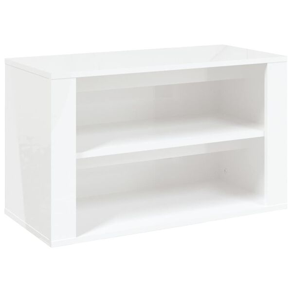 vidaXL Shoe Rack High gloss white Engineered wood Medium Shoe Rack