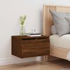 vidaXL Wall-mounted Bedside Cabinet Brown Oak Engineered Wood Medium