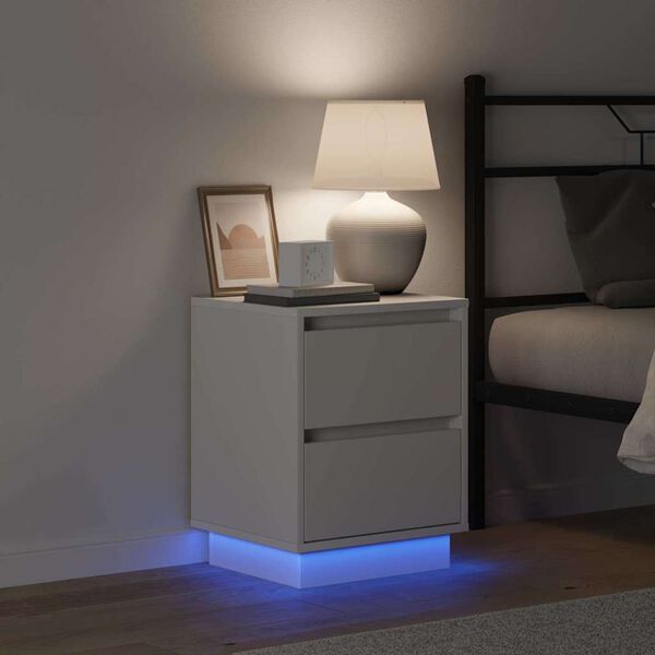 vidaXL Bedside Cabinet White 15.35 x 13.58 x 19.69 in Engineered wood