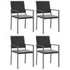 vidaXL Garden Chair Set of 4 Black