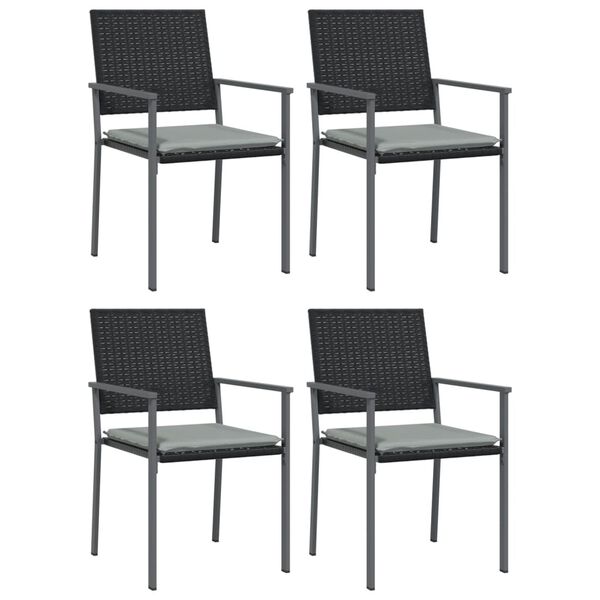 vidaXL Garden Chair Set of 4 Black