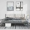 vidaXL Metal Bed Frame Black Powder-Coated Steel Full Metal Bed Frame