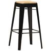 vidaXL Bar Stool Set of 4 Black and brown