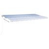 vidaXL Retractable Awning Blue and White