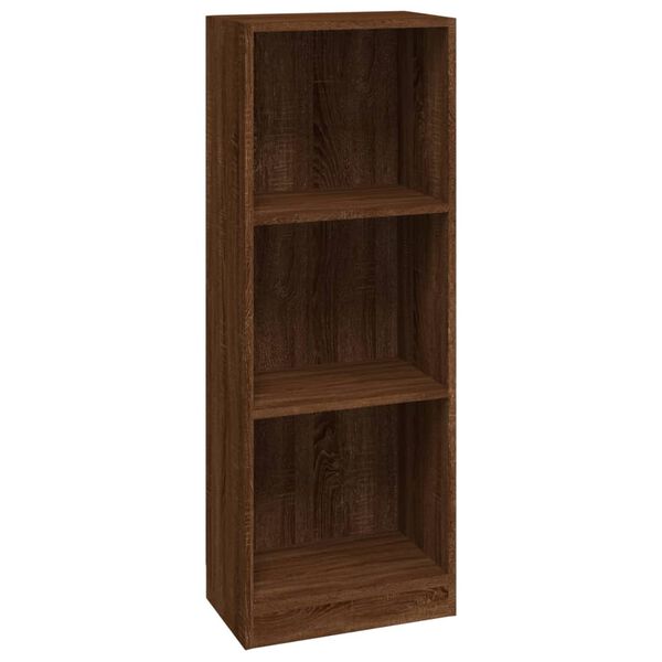 vidaXL Book Cabinet Brown Oak Engineered Wood 42.9 in x 15.7 in x 9.4 in