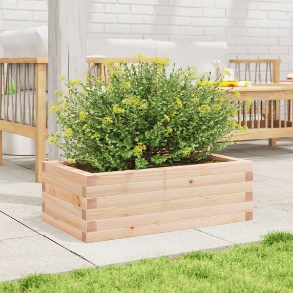 vidaXL Garden Planter Natural Wood Solid Pine Wood 27.6x15.7x9.1 in