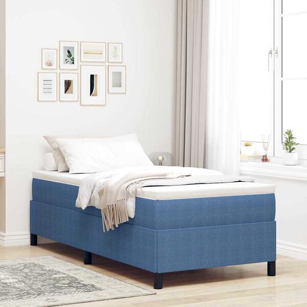 vidaXL Box Spring Bed Blue 39.37 x 78.74 in Velvet