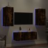 vidaXL TV Wall Unit Smoked Oak Engineered Wood