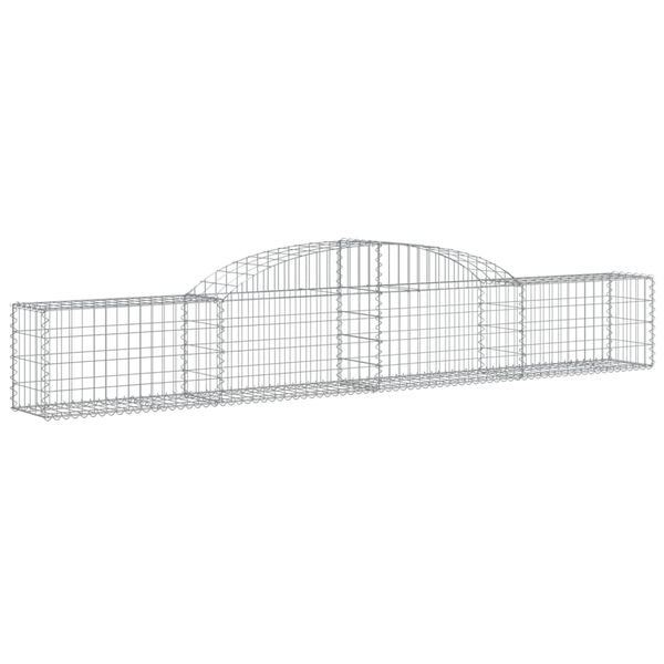 vidaXL Arched Gabion Baskets 15 pcs 118.1x11.8x40/60" Galvanised Iron