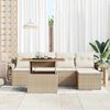 vidaXL Garden Sofa Set with Cushion 6 pcs beige and cream