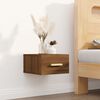 vidaXL Wall-mounted Bedside Cabinet Set of 2 Brown oak Engineered wood