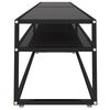 vidaXL TV Cabinet Black Tempered glass, powder-coated steel Large