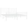 vidaXL Bed Frame White Powder-Coated Steel 76 x 80 in Bed Frame