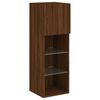 vidaXL TV Cabinet Brown oak Engineered wood, glass Medium TV Cabinet