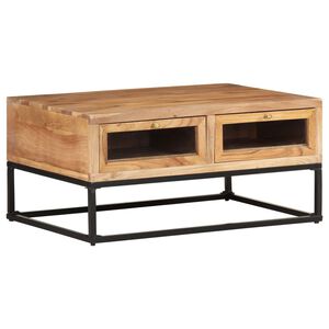 vidaXL Coffee Table Natural wood Solid acacia wood, powder-coated steel