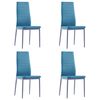 vidaXL Kitchen Dining Set Blue Tempered Glass Medium Durable