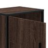 vidaXL Nightstand Brown Oak Engineered Wood and Metal