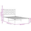 vidaXL Bed Frame White Steel Twin Bed Frame Rectangular Modern