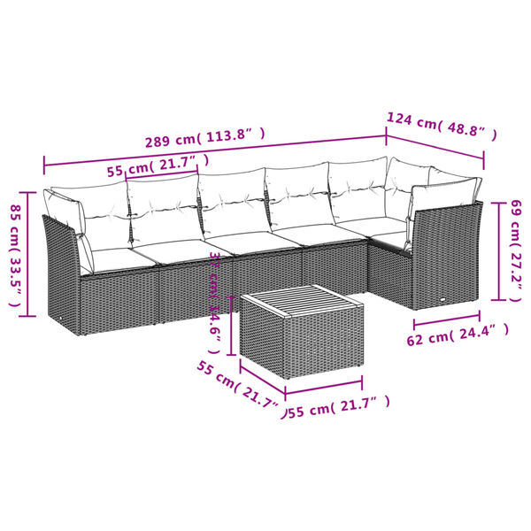 vidaXL Garden Sofa Set Grey