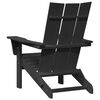vidaXL Folding Adirondack Chair Black 74.5 x 80.5 x 90cm HDPE