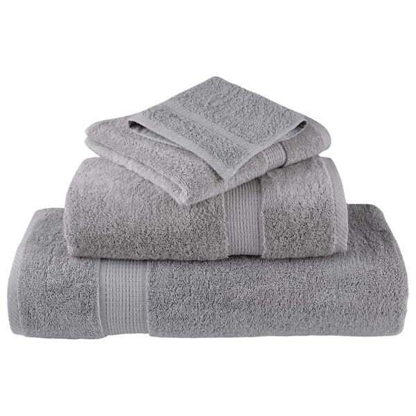 vidaXL Towel Set Gray 100% Cotton