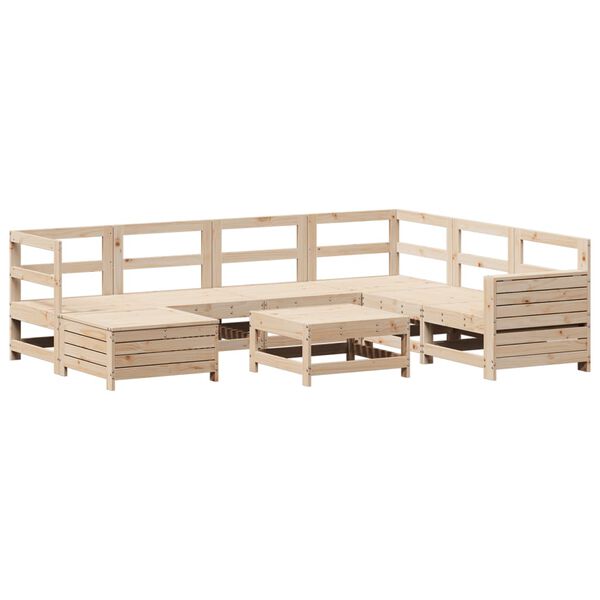 vidaXL Garden Sofa Set Natural Wood Solid Pine Wood, Plywood Large