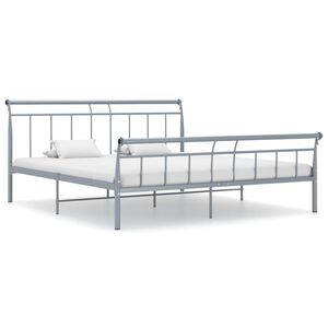 vidaXL Bed Frame Grey Powder-coated metal Super King Durable Bed Frame