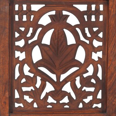 vidaXL Hand Carved 3-Panel Room Divider Brown 47.2"x65" Solid Mango Wood