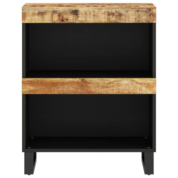 vidaXL Side Cabinet Natural wood and black Solid mango wood Medium