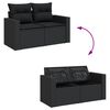 vidaXL Garden Sofa Set Black