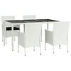 vidaXL Patio Dining Set Set of 4 White, Black