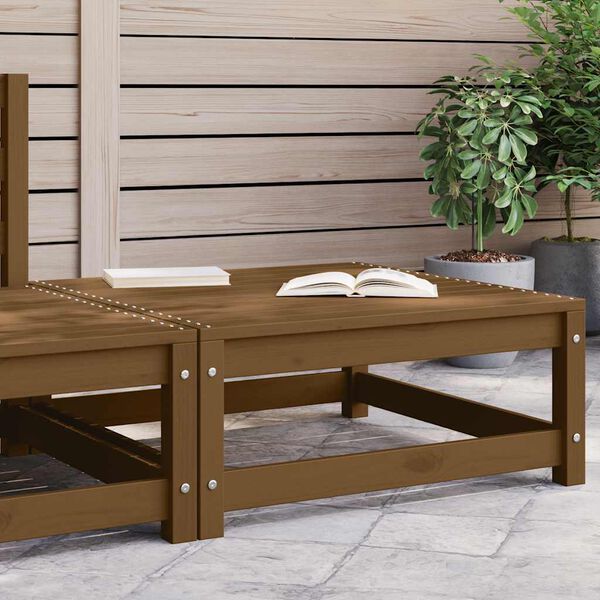 vidaXL Footstool Honey brown Solid pine wood Compact Modular Footstool