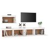 vidaXL TV Cabinet Set of 3 White Solid pine wood Varies TV Cabinet