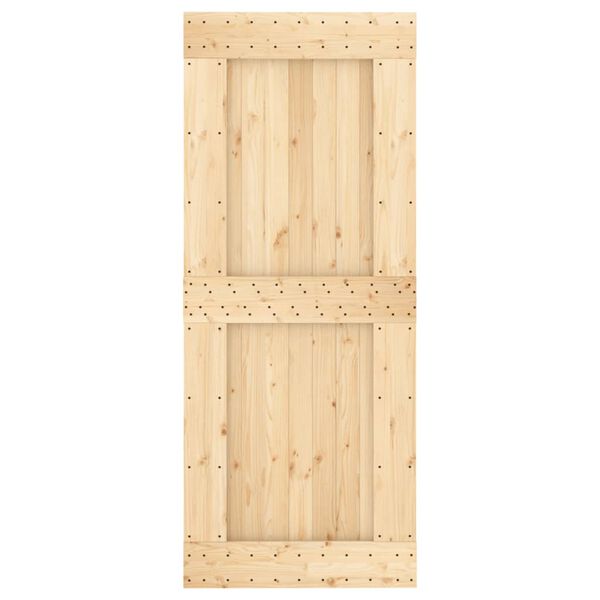 vidaXL Sliding Door with Hardware Set 33.5x82.7" Solid Wood Pine