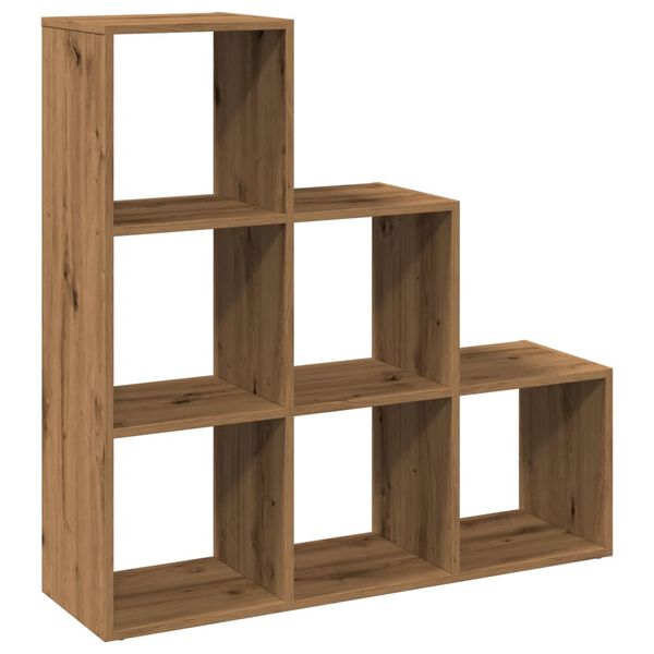 vidaXL Room Divider Bookcase Artisan Oak Engineered Wood 3-Tier