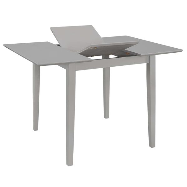 vidaXL Dining Table Grey Solid Rubberwood/MDF 31.5-47.2 x 31.5 in