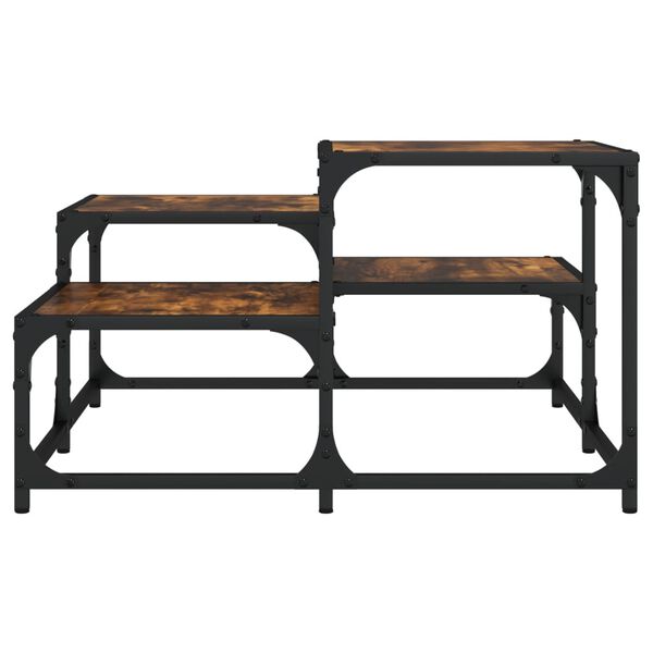 vidaXL Coffee Table Smoked oak Engineered wood, metal Medium