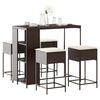vidaXL Garden Bar Set Brown, Cream White PE Rattan, Steel, Polyester