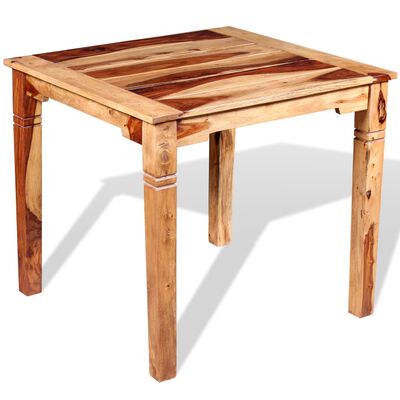 vidaXL Dining Table Solid Sheesham Wood 32.3"x31.5"x30"
