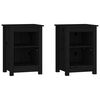 vidaXL Bedside Cabinet Set of 2 Black Solid pine wood