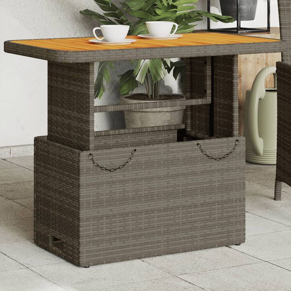 vidaXL Garden Table Grey and Brown