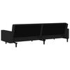 vidaXL Sofa Bed Black Velvet (100% polyester), wood, plastic 2-Seater