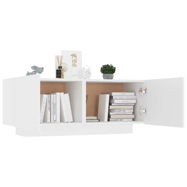 vidaXL Bedside Cabinet White Engineered Wood Medium Bedside Cabinet