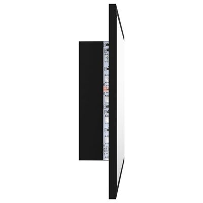 vidaXL LED Bathroom Mirror Black 23.6"x3.3"x14.6" Chipboard
