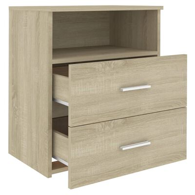 vidaXL Bed Cabinets 2 pcs Sonoma Oak 19.7"x12.6"x23.6"