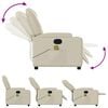 vidaXL Massage Recliner Chair Cream Faux leather, metal, plywood