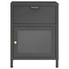 vidaXL Nightstand Set of 2 Anthracite Steel, tempered glass Nightstand